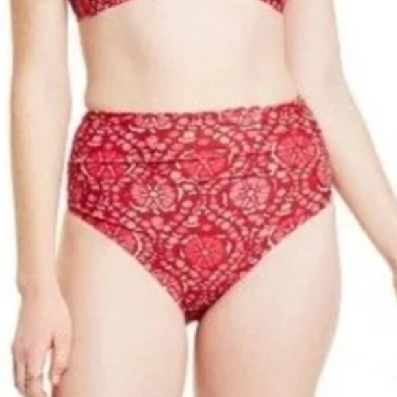 NWT RHODE Zinnia Print Red Bikini Bottom - Picture 1 of 5